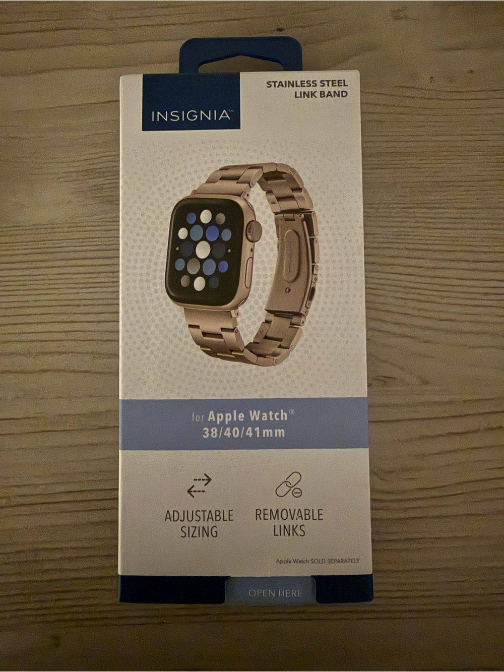 Insignia Stainless Steel Link Band for Apple Watch - Rose Gold